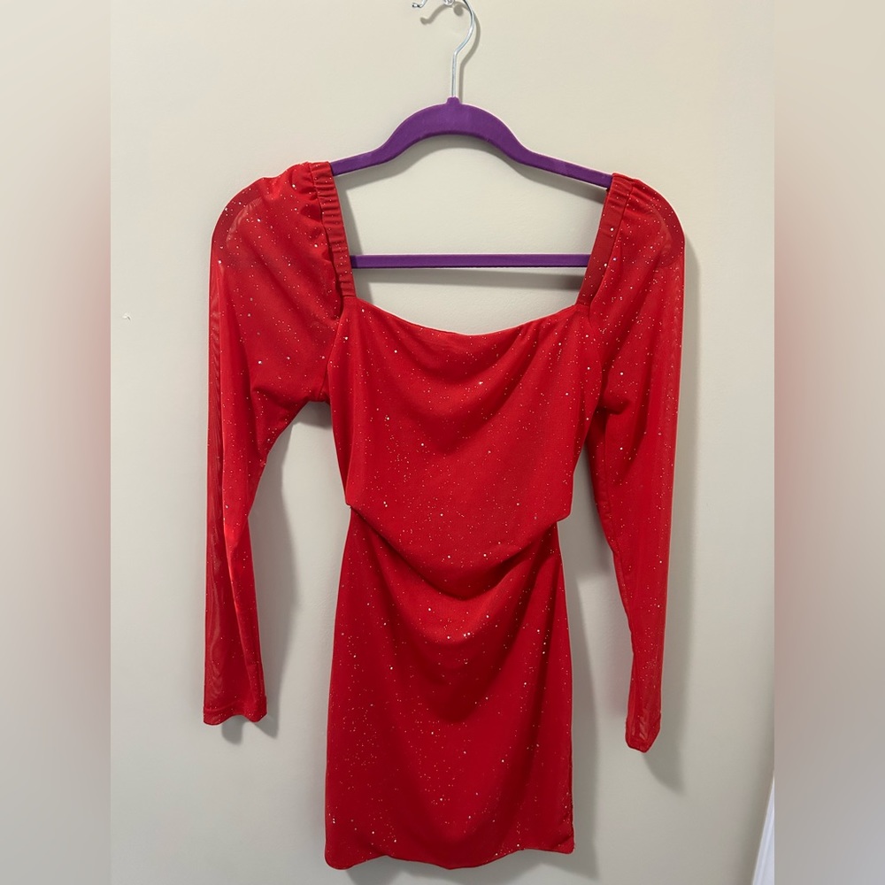 Glittery Red Mini Dress